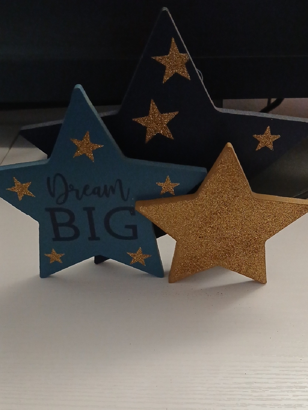 Dream Big Star Table Decor - Blue and Gold Accent Stars